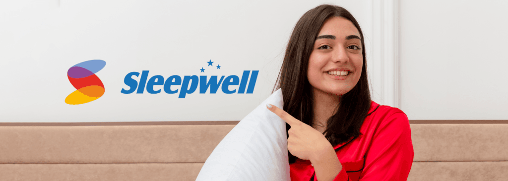 Sleep Well logo - trusted brand for quality mattresses and better sleep.